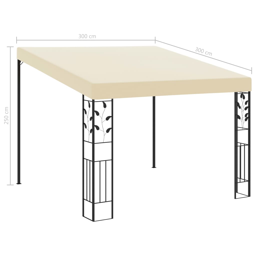 Wand-Pavillon 3X3X2,5 M Weiß