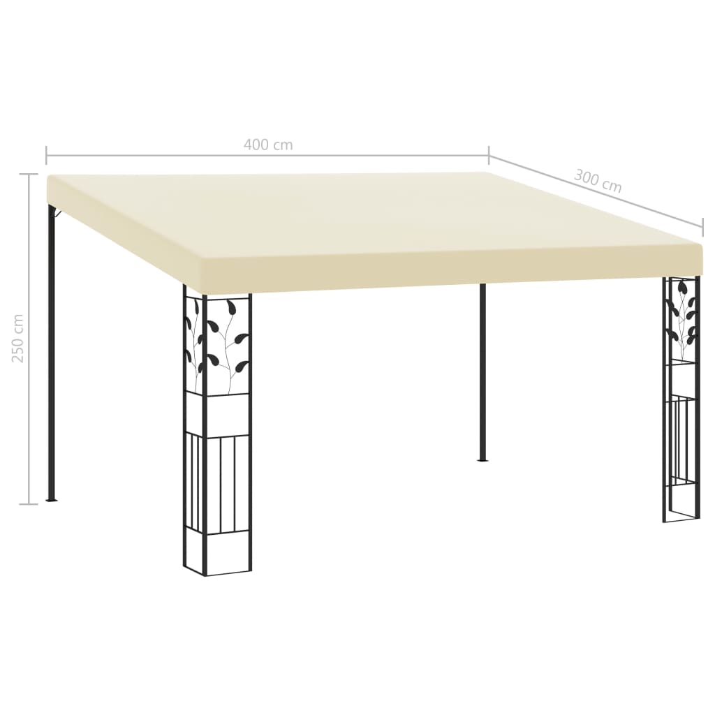 Wand-Pavillon 4X3X2,5 M Weiß
