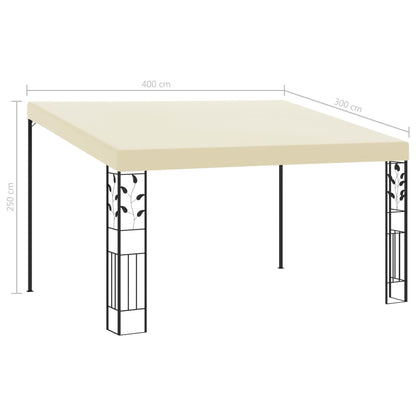 Wand-Pavillon 4X3X2,5 M Weiß