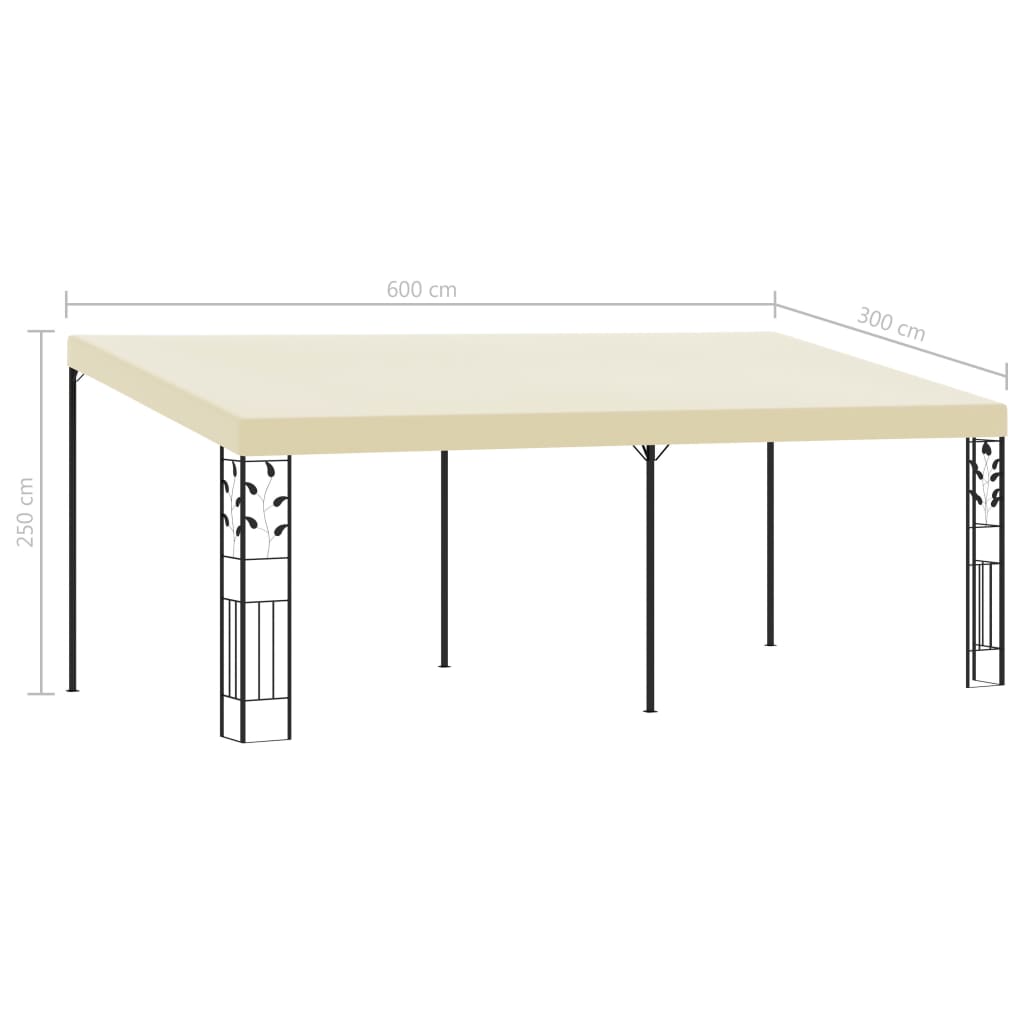 Wand-Pavillon 6X3X2,5 M Weiß