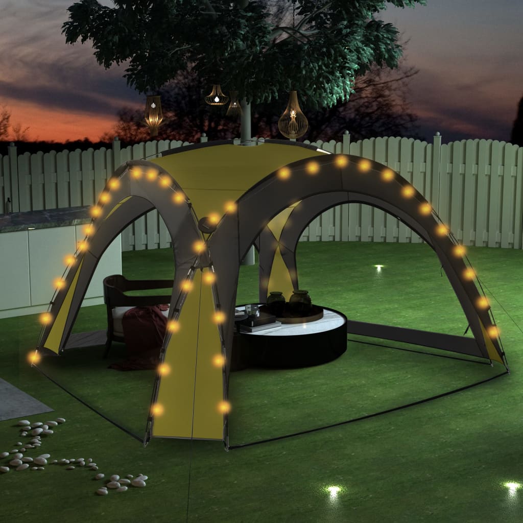 Partyzelt Mit Led Und 4 Seitenwänden 3,6X3,6X2,3 M Tarnfarben