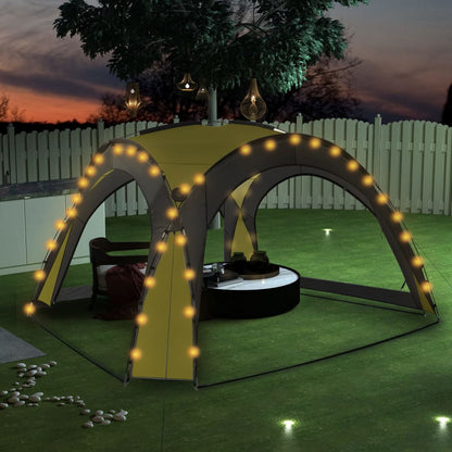 Partyzelt Mit Led Und 4 Seitenwänden 3,6X3,6X2,3 M Tarnfarben