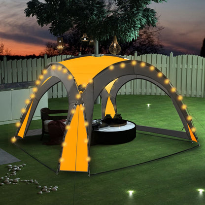 Partyzelt Mit Led Und 4 Seitenwänden 3,6X3,6X2,3 M Tarnfarben