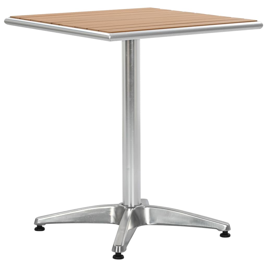 Gartentisch Silbern 60X60X70 Cm Aluminium Und Wpc