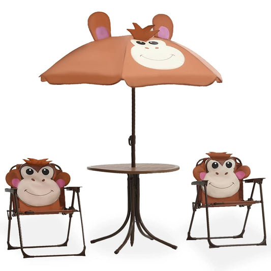 3-Tlg. Garten-Bistro-Set Für Kinder Mit Sonnenschirm