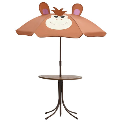 3-Tlg. Garten-Bistro-Set Für Kinder Mit Sonnenschirm