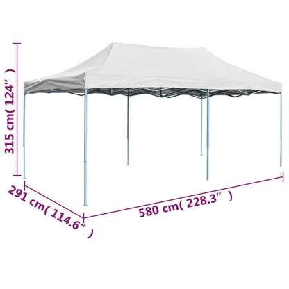 Profi-Partyzelt Faltbar 3 X 6 M Stahl Weiß
