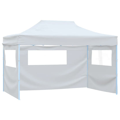 Partyzelt Faltbar Mit 3 Seitenteilen 291X413X315 Cm Weiß