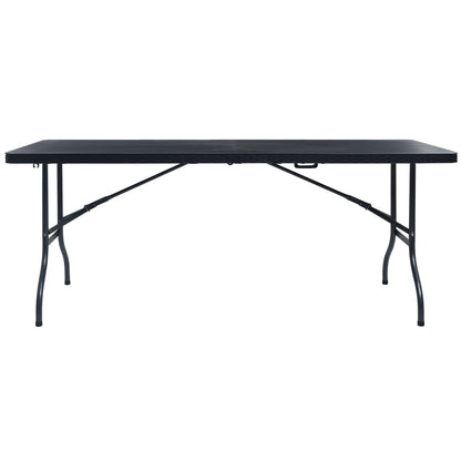 Gartentisch Klappbar Schwarz 180×75×72 Cm Hdpe Rattan-Optik