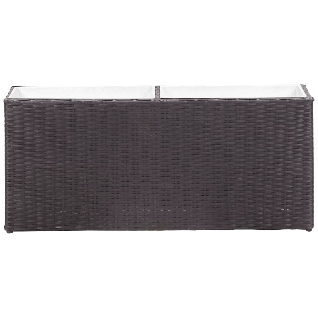 Garten-Hochbeet Mit 2 Töpfen 90X20X40Cm Poly Rattan