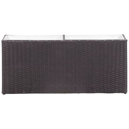 Garten-Hochbeet Mit 2 Töpfen 90X20X40Cm Poly Rattan