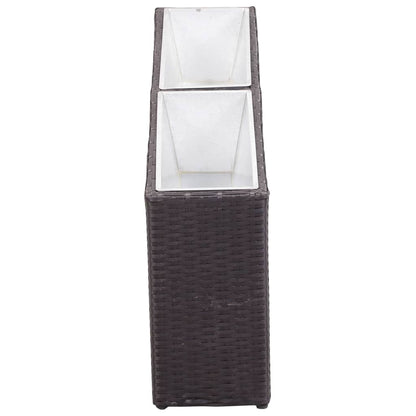 Garten-Hochbeet Mit 2 Töpfen 90X20X40Cm Poly Rattan