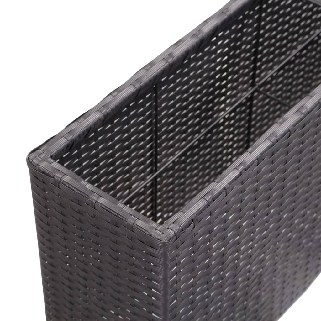Garten-Hochbeet Mit 2 Töpfen 90X20X40Cm Poly Rattan