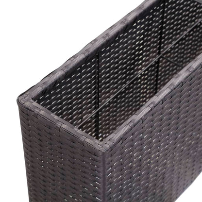 Garten-Hochbeet Mit 2 Töpfen 90X20X40Cm Poly Rattan