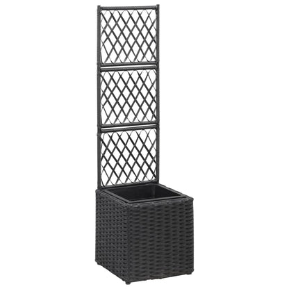 Hochbeet Mit Rankgitter 1 Topf 30X30X107 Cm Poly Rattan