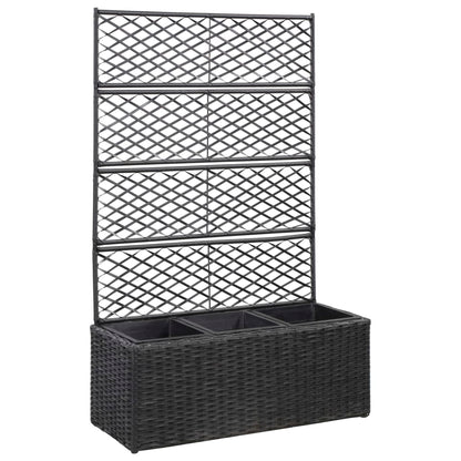 Hochbeet Mit Rankgitter 1 Topf 30X30X107 Cm Poly Rattan