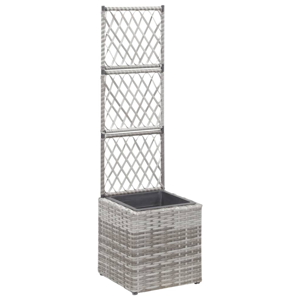 Hochbeet Mit Rankgitter 1 Topf 30X30X107 Cm Poly Rattan