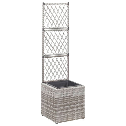 Hochbeet Mit Rankgitter 1 Topf 30X30X107 Cm Poly Rattan