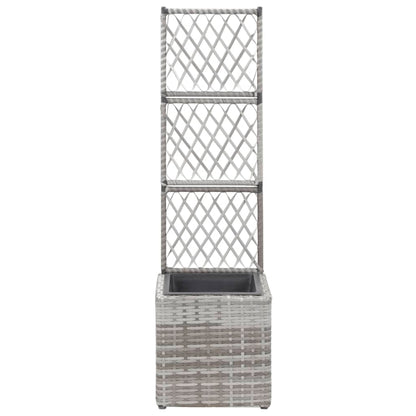 Hochbeet Mit Rankgitter 1 Topf 30X30X107 Cm Poly Rattan