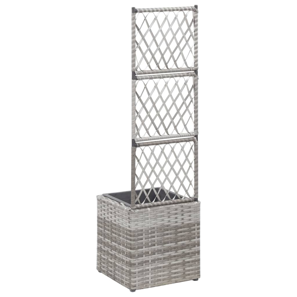 Hochbeet Mit Rankgitter 1 Topf 30X30X107 Cm Poly Rattan