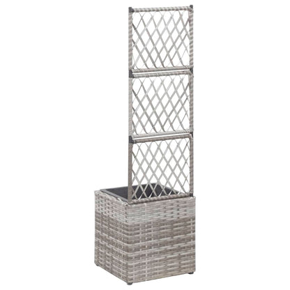 Hochbeet Mit Rankgitter 1 Topf 30X30X107 Cm Poly Rattan