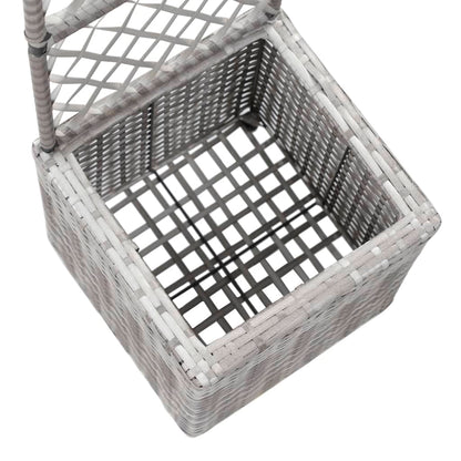 Hochbeet Mit Rankgitter 1 Topf 30X30X107 Cm Poly Rattan