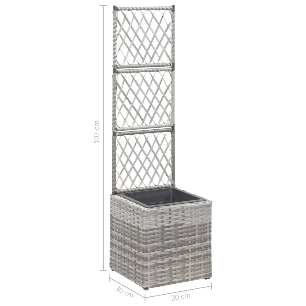 Hochbeet Mit Rankgitter 1 Topf 30X30X107 Cm Poly Rattan