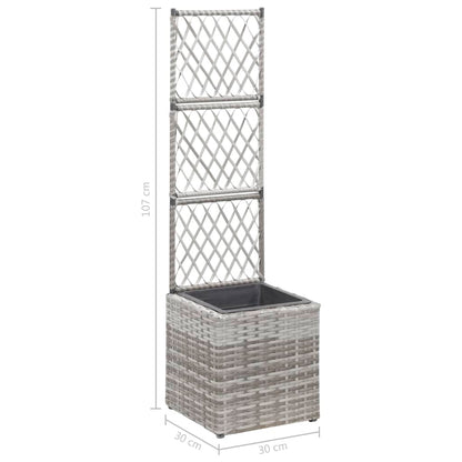 Hochbeet Mit Rankgitter 1 Topf 30X30X107 Cm Poly Rattan