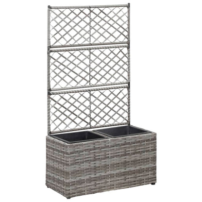 Hochbeet Mit Rankgitter 1 Topf 30X30X107 Cm Poly Rattan