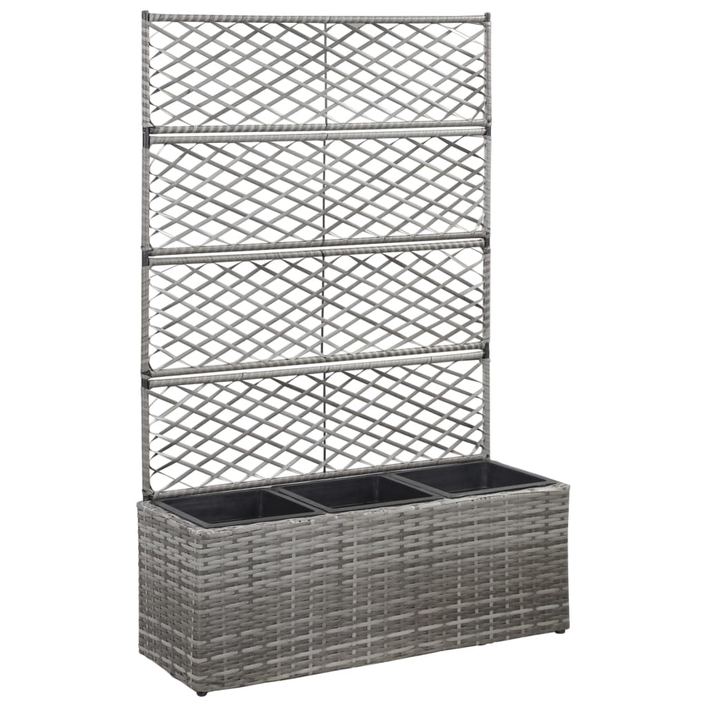 Hochbeet Mit Rankgitter 1 Topf 30X30X107 Cm Poly Rattan