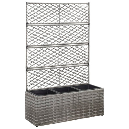 Hochbeet Mit Rankgitter 1 Topf 30X30X107 Cm Poly Rattan
