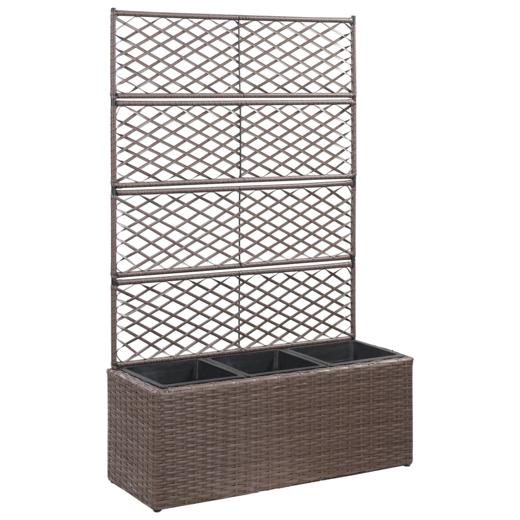 Hochbeet Mit Rankgitter 1 Topf 30X30X107 Cm Poly Rattan