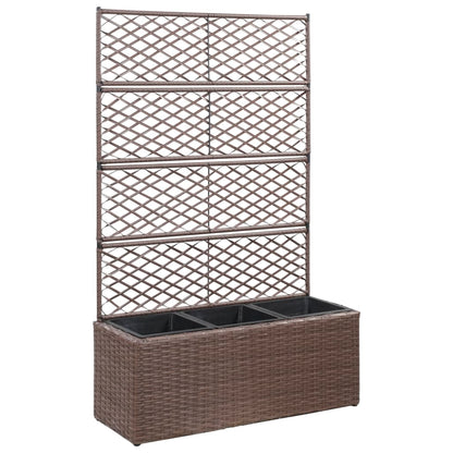 Hochbeet Mit Rankgitter 1 Topf 30X30X107 Cm Poly Rattan