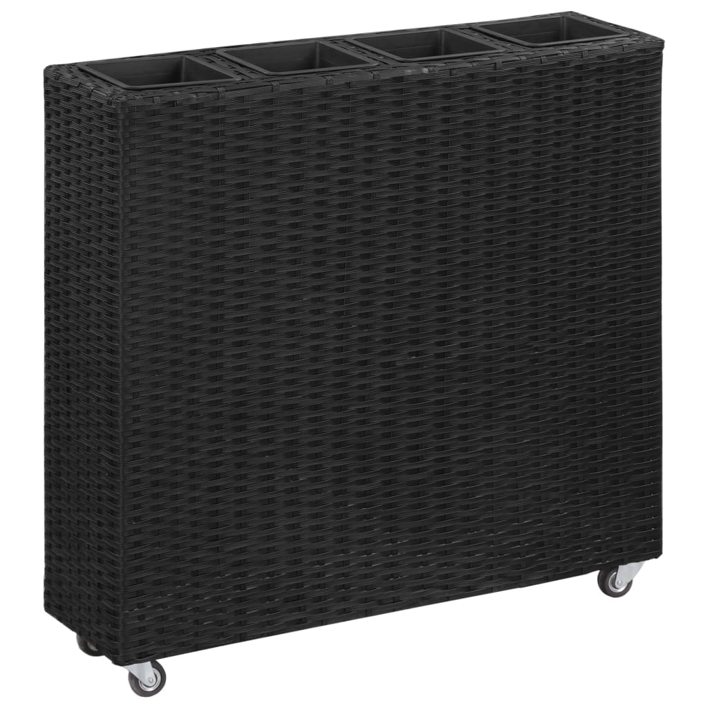 Garten-Hochbeet Mit 4 Töpfen 80X22X79 Cm Poly-Rattan