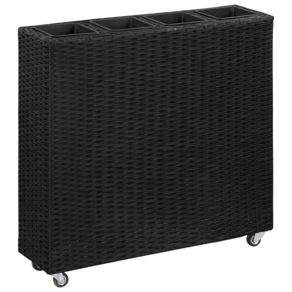 Garten-Hochbeet Mit 4 Töpfen 80X22X79 Cm Poly-Rattan
