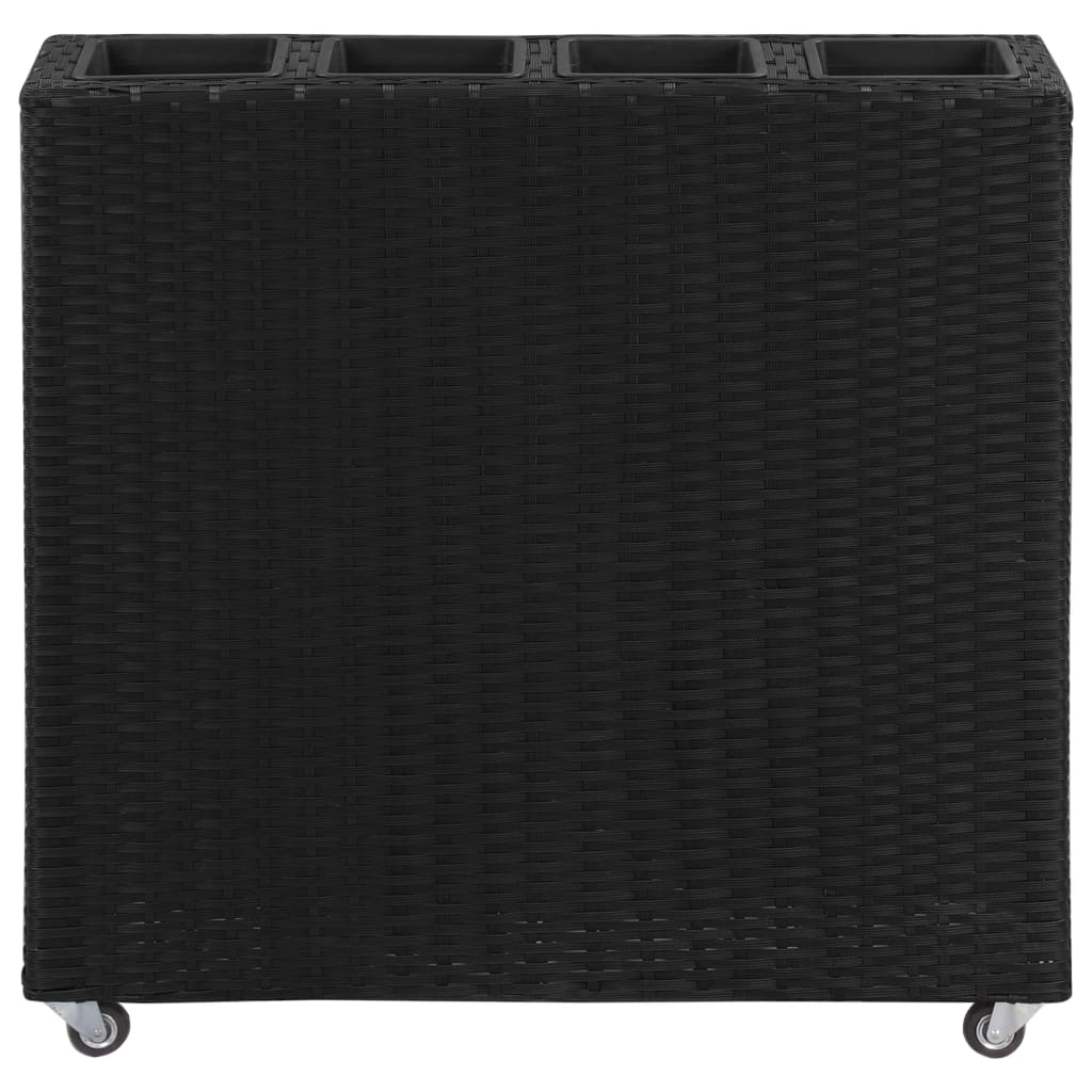 Garten-Hochbeet Mit 4 Töpfen 80X22X79 Cm Poly-Rattan