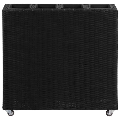 Garten-Hochbeet Mit 4 Töpfen 80X22X79 Cm Poly-Rattan