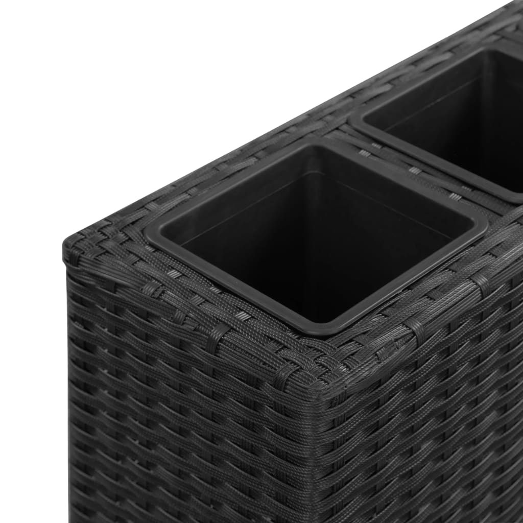 Garten-Hochbeet Mit 4 Töpfen 80X22X79 Cm Poly-Rattan