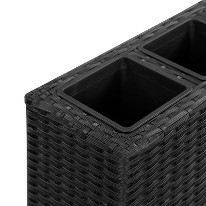Garten-Hochbeet Mit 4 Töpfen 80X22X79 Cm Poly-Rattan