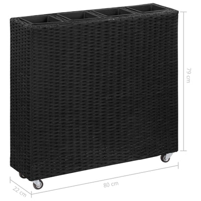 Garten-Hochbeet Mit 4 Töpfen 80X22X79 Cm Poly-Rattan