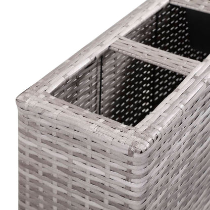 Garten-Hochbeet Mit 4 Töpfen 80X22X79 Cm Poly Rattan Grau