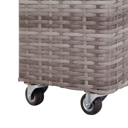 Garten-Hochbeet Mit 4 Töpfen 80X22X79 Cm Poly Rattan Grau