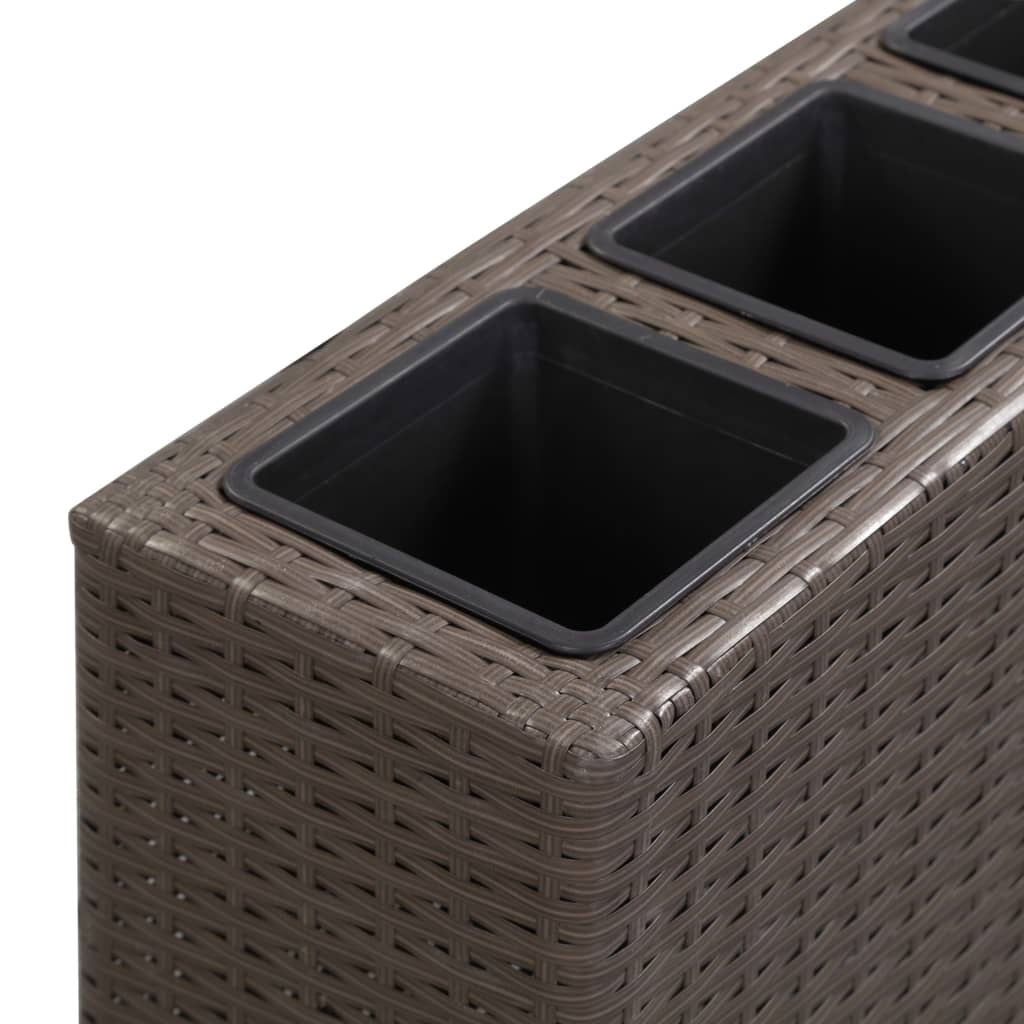 Garten-Hochbeet Mit 4 Töpfen 80X22X79 Cm Poly Rattan Braun