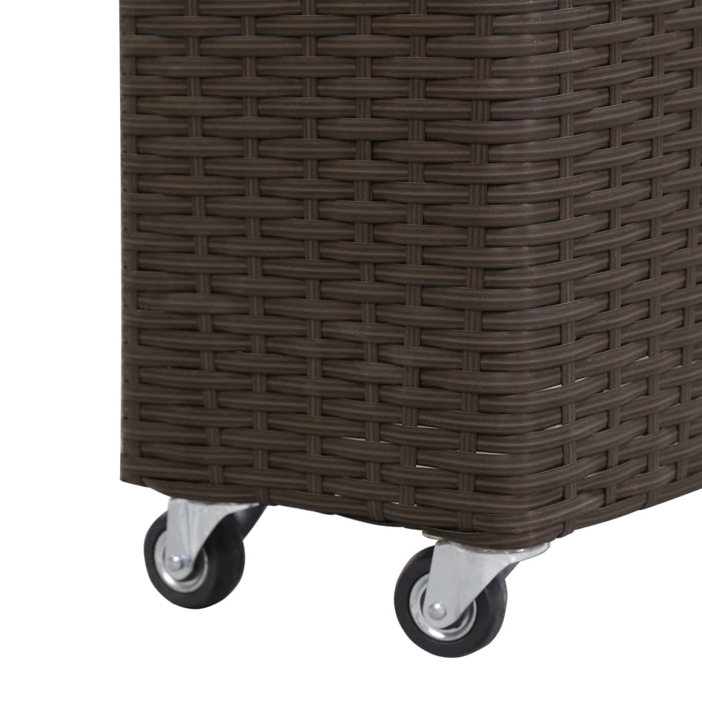 Garten-Hochbeet Mit 4 Töpfen 80X22X79 Cm Poly Rattan Braun