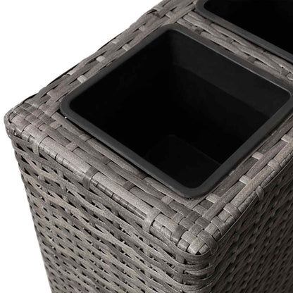Garten-Hochbeet Mit 4 Töpfen 2 Stk. Poly Rattan