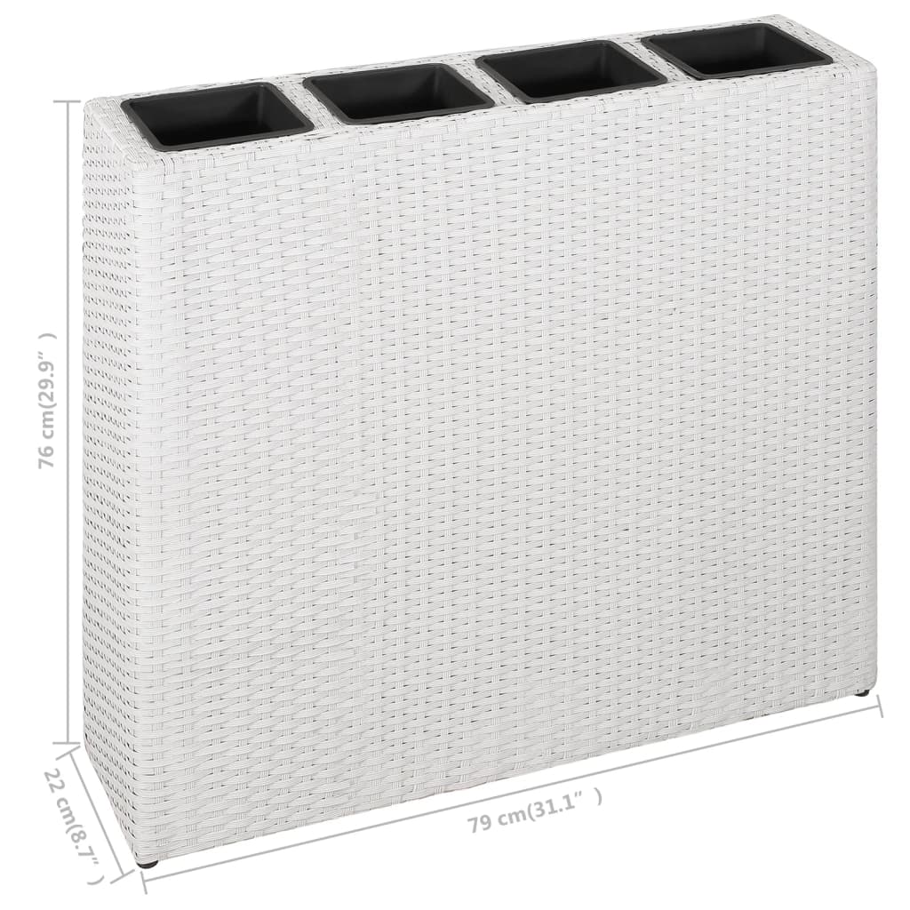 Garten-Hochbeet Mit 4 Töpfen 2 Stk. Poly Rattan