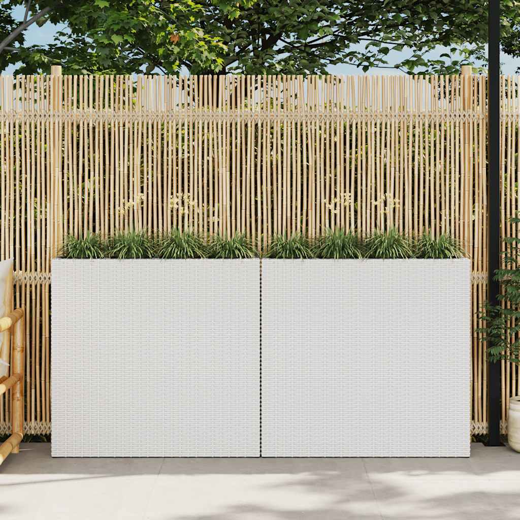 Garten-Hochbeet Mit 4 Töpfen 2 Stk. Poly Rattan