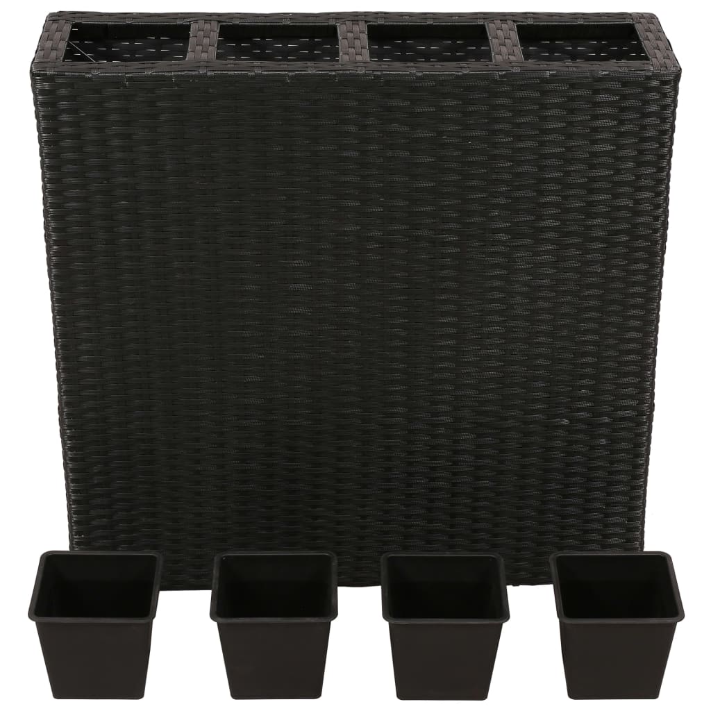 Garten-Hochbeet Mit 4 Töpfen 2 Stk. Poly Rattan