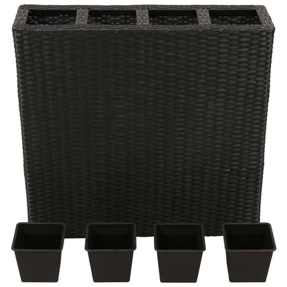 Garten-Hochbeet Mit 4 Töpfen 2 Stk. Poly Rattan