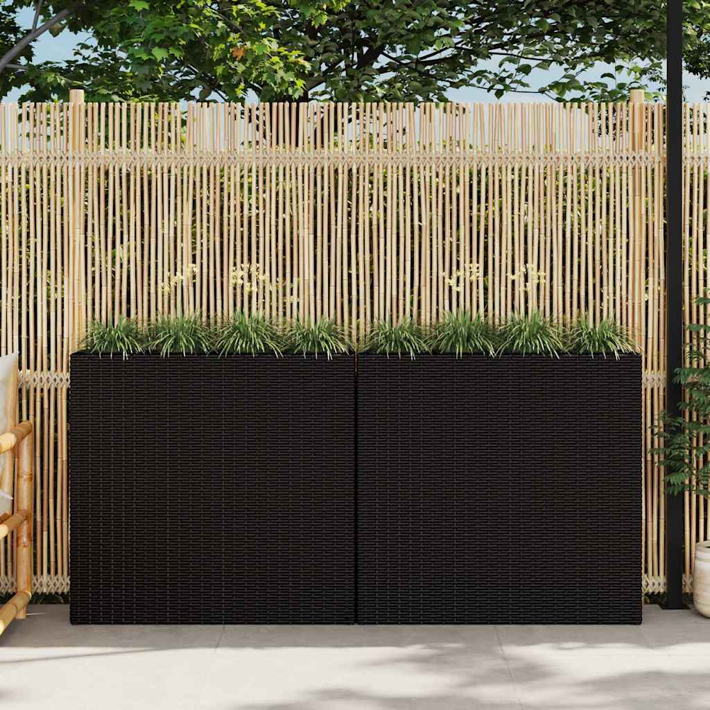 Garten-Hochbeet Mit 4 Töpfen 2 Stk. Poly Rattan